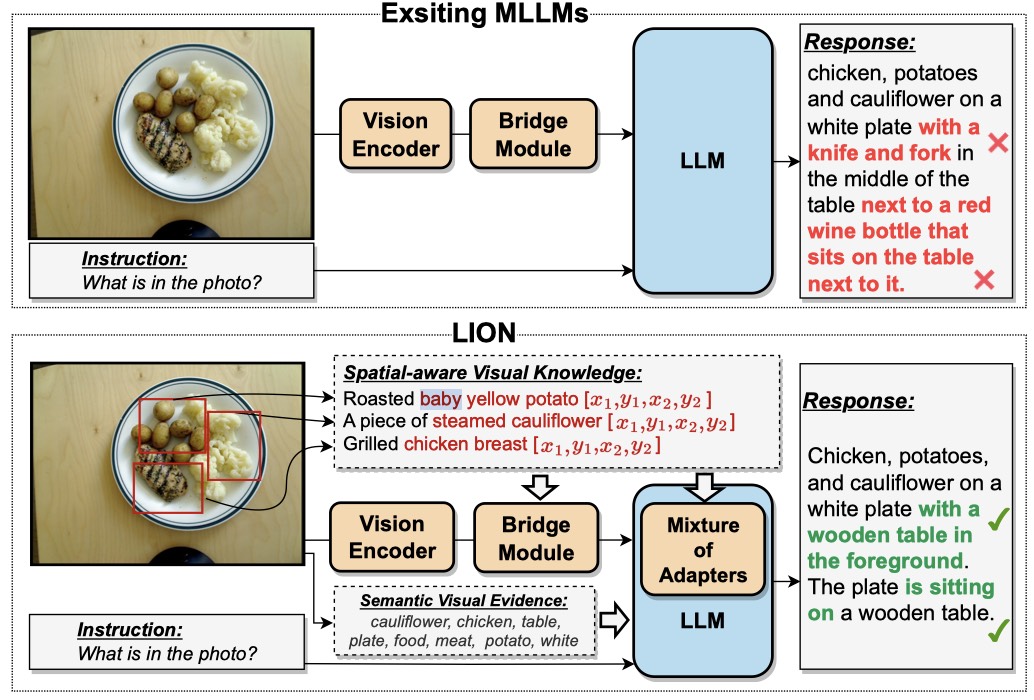 LION: Empowering Multimodal Large Language Model with Dual-Level Visual Knowledge